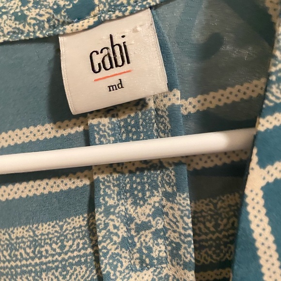Cabi plaid green and white blouse top - Picture 2 of 4